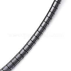 304ステンレスネックレス  ヘリンボーンチェーン  ガンメタ色  17.72インチ（45cm）&nbsp;NJEW-E080-06B