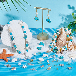 DIY Synthetic Turquoise & Shell Beads Finding Kits&nbsp;DIY-PH0031-46