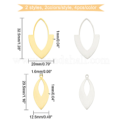16Pcs 4 Style 201 Stainless Steel Pendants&nbsp;STAS-DC0002-77