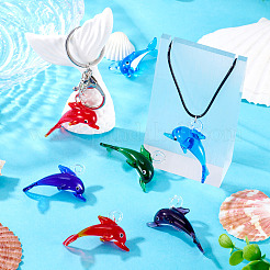 5Pcs 5 Colors Handmade Lampwork Pendants&nbsp;LAMP-TA0001-66