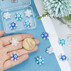 12Pcs 3 Colors Glass Seed Beaded Snowflake Pendants&nbsp;FIND-BBC0004-84