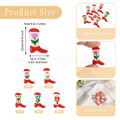 10Pcs 5 Styles Boot Baking Paint Glass Enamel Beads&nbsp;LAMP-TA0002-80A