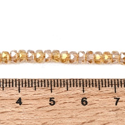 電気メッキガラスビーズセット  パール光沢メッキ  多面カット  ロンデル  ダークチソウ  2.4~3.2x4mm  穴：1mm  約147~152個/連  39~45cm&nbsp;GLAA-Q105-03Y
