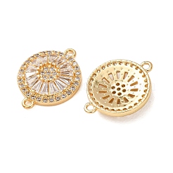 Brass Pave Clear Cubic Zirconia Connector Charms&nbsp;CU-CBA4579-06G-A