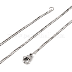 男女兼用 12mm 304ステンレススチール製ツイストチェーンネックレス 2個  変色なし  ステンレス鋼色  17.83インチ（45.3cm）&nbsp;NJEW-H093-17P-03