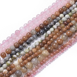 天然石ビーズ連売り  染め  混合石  ラウンド  4~12mm  穴：0.8~1.2mm  約64個/連  15~15.5インチ（38~39cm）&nbsp;G-F591-03