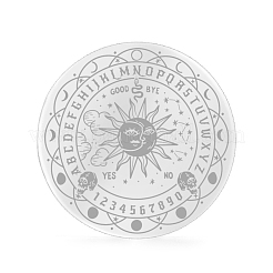 丸いアクリル振り子板  トーキングボード  スピリットボード  日月食とドクロの模様  透明  220mm&nbsp;WICR-PW0003-002