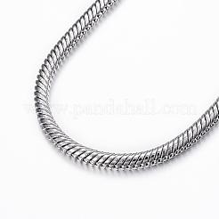 変色しにくい304ステンレススチール製スネークチェーンブレスレット  ステンレス鋼色  7-7/8インチ（200mm）  2.5mm&nbsp;BJEW-H491-01P
