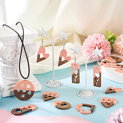 20Pcs 10 Styles Resin and Walnut Pendants&nbsp;WOOD-TA0002-73A