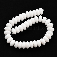 天然石ホワイトジェイドビーズ連売り  ソーサービーズ  8x5mm  穴：0.6mm  約40個/連  7.76''（19.7センチメートル）&nbsp;G-P559-A09-01