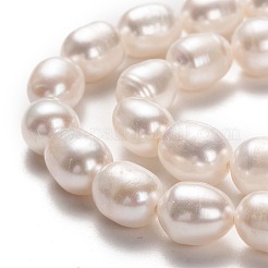天然養殖淡水パールビーズ連売り  ライス  ビスク  9x8mm  穴：0.8mm  約41個/連  14.96インチ（38cm）&nbsp;PEAR-L033-79-01