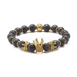 Electroplated Natural Lava Rock & Synthetic Howlite Beads Stretch Bracelets Set for Girl Women&nbsp;BJEW-JB06924
