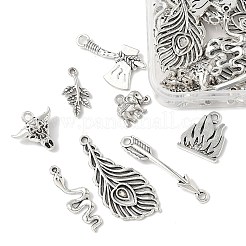 40Pcs 8 Styles Tibetan Style Alloy Pendants&nbsp;TIBEP-FP0001-17