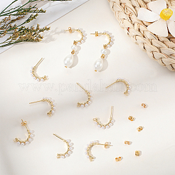5 Pairs Rack Plating Brass Studs Earrings Findings&nbsp;KK-BBC0020-92