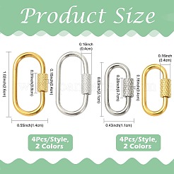 8Pcs 2 Colors 304 Stainless Steel Screw Carabiner Lock Charms&nbsp;STAS-FS0002-41