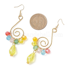 Vortex Spiral Glass Dangle Earrings&nbsp;EJEW-JE06861