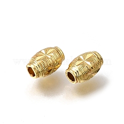 真鍮ビーズ  星型模様の楕円形  ラックめっき  長持ちメッキ  ゴールドカラー  7x4.5x4.5mm  穴：2mm&nbsp;KK-CBA0DF0-16G