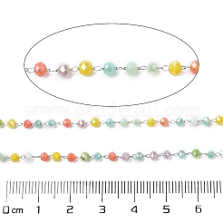 Glass Round Beaded Chains&nbsp;CHS-A015-01P-03