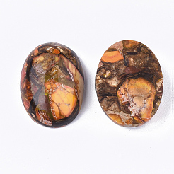 Assembled Synthetic Imperial Jasper and Bronzite  Cabochons&nbsp;G-S329-080H