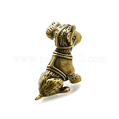 リビングルームのテーブルの装飾用の真鍮製の犬の置物像  アンティークブロンズ  15.5x27x26.5mm&nbsp;DJEW-Q008-06AB