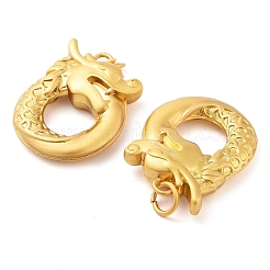 合金ペンダント  丸カン付き  ドラゴン  ゴールドカラー  30.5x24x7.5mm  穴：5mm&nbsp;ENAM-M008-20G