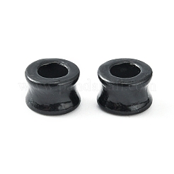 合金ヨーロピアンビーズ  大穴ビーズ  バレル  電気泳動黒  8x5.5mm  穴：4.5mm&nbsp;K0PCJ011-EB