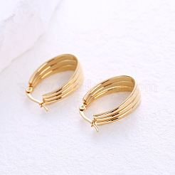 Stainless Steel Triple U-Shaped Hoop Earrings&nbsp;WT3801