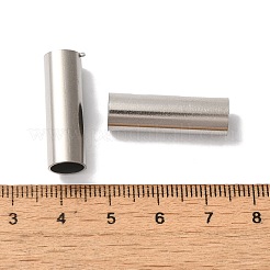 変色しない304ステンレススチールチューブビーズ  大穴ビーズ  コラム  ステンレス鋼色  25.5x8mm  穴：6.7mm&nbsp;STAS-A098-02P