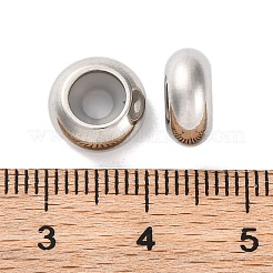 202ステンレスビーズ  内部のゴムと  スライダービーズ  ロンデル  ステンレス鋼色  10x4.5mm  穴：3mm&nbsp;STAS-P238-10P-G