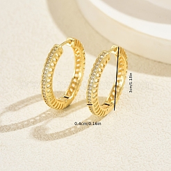 Hollow Brass Clear Cubic Zirconia Hoop Earrings&nbsp;SP8143