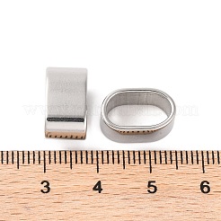 変色しない304ステンレススチール製スライドチャーム  オーバル  ステンレス鋼色  9x14x8mm  穴：6.5x12mm&nbsp;STAS-S133-01P-03