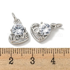 Brass Micro Pave Cubic Zirconia Pendants&nbsp;KK-K378-02P