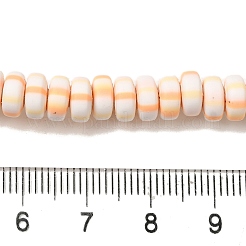 ポリマークレイビーズ連売り  ロンデル  古いレース  6.5~7x3~3.5mm  穴：1.6mm  約116~123個/連  15.55~15.94''（39.5~40.5センチメートル）&nbsp;CLAY-H006-02F
