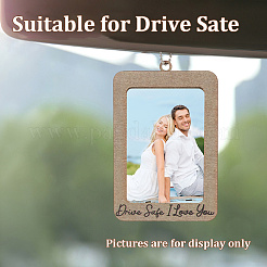 Rectangle with Word Drive Safely I Love You Wood Hanging Photo Frame&nbsp;HJEW-SP0001-19C