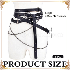 PU Imitation Leather Chain Belts with Metal Chains&nbsp;AJEW-WH0609-663B