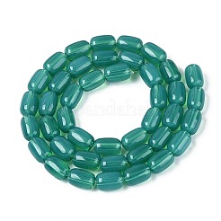 ジェイド風ガラスビーズ連売り  バレル  ダークシアン  9x6mm  穴：0.7~1mm  約42~44個/連  14.57~15.75''（37~40センチメートル）&nbsp;GLAA-T028-14J-A04