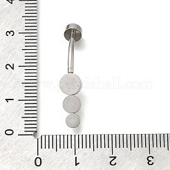 304 Stainless Steel Clear Cubic Zirconia Curved Barbell Belly Button Rings&nbsp;AJEW-D306-03P-05