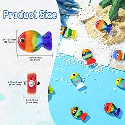 10個5色手作りランプワークビーズ  魚  ミックスカラー  20~21x12~13x7.5~9.5mm  穴：1.5~1.6x1.5~2.5mm  2個/カラー&nbsp;LAMP-CJ0002-95