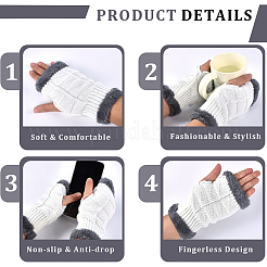 2 Pairs Acrylic Fiber Yarn Knitting Fingerless Gloves&nbsp;AJEW-DJ0001-67A