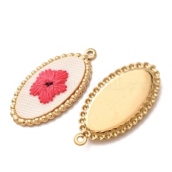 304 Stainless Steel & Cloth Embroidered Pendants&nbsp;FB-CBAFBAF-11G-01