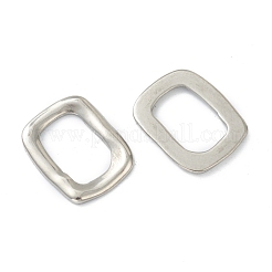 変色しない304ステンレススチール製リンクリング  長方形  ステンレス鋼色  19.5x16x2mm  内径：9mm&nbsp;STAS-G244-38P