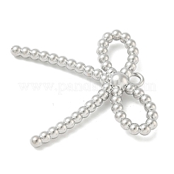合金ペンダント  ラックめっき  蝶結び  プラチナ  36x37x6mm  穴：2.7mm&nbsp;FIND-L025-12P