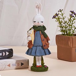 Resin Standing Rabbit Statue Bunny Sculpture Tabletop Rabbit Figurine for Lawn Garden Table Home Decoration ( Blue )&nbsp;JX084A