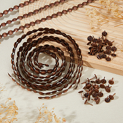鉄釘ストリップ  釘18本付き  家具装飾アクセサリー  赤銅鉱  1000x11mm&nbsp;FIND-WH0148-752R