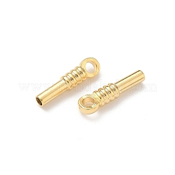 真鍮チャーム  鉛フリー＆カドミウムフリー  24KGP本金メッキ  16.5x4.5x3.5mm  穴：2.5mm&nbsp;KK-H083-14B-G