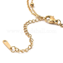 母の日 304 ステンレススチール ma ma マルチ連リンクチェーンブレスレット 女性用  ゴールドカラー  6-5/8インチ（16.8cm）&nbsp;BJEW-Q335-01B-G