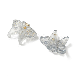 ガラスビーズ  蝶  金粉付き  銀  13x17.5x3mm  穴：1.4mm  約1063個/1000g&nbsp;GLAA-C039-01E