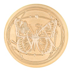 Golden Tone Round Wax Seal Brass Stamp Heads&nbsp;AJEW-S087-01G-15