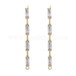 Brass Clear Cubic Zirconia Stud Earring Findings&nbsp;KK-N232-13-NF