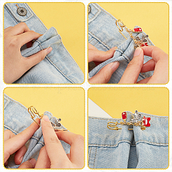 10Pcs 5 Color Baby Clothes & Milk Bottle & Pram Alloy Enamel Charm Safety Pin Brooches&nbsp;JEWB-AB00010